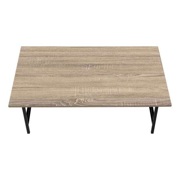 HomeRoots 40" Taupe and Black Metal Coffee Table – Modern Rectangular Centerpiece for Elegant Living Rooms 489942