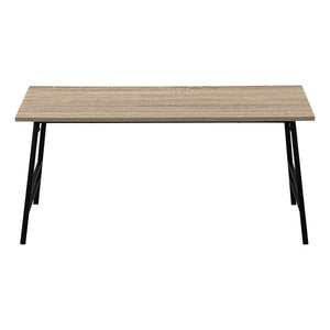 HomeRoots 40" Taupe and Black Metal Coffee Table – Modern Rectangular Centerpiece for Elegant Living Rooms 489942