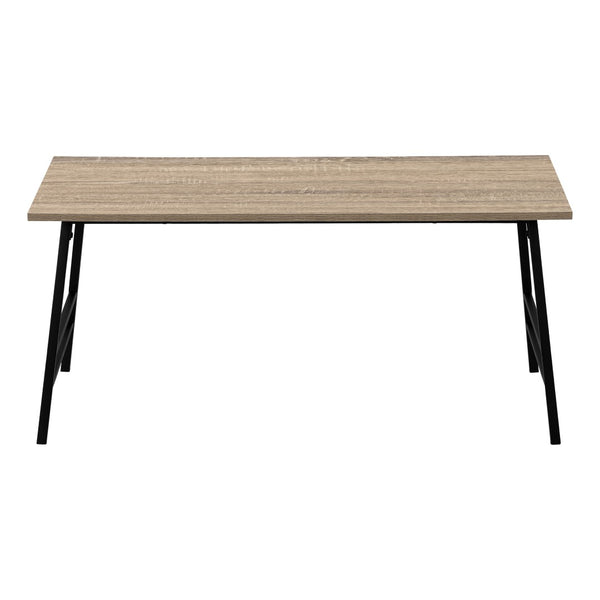 HomeRoots 40" Taupe and Black Metal Coffee Table – Modern Rectangular Centerpiece for Elegant Living Rooms 489942
