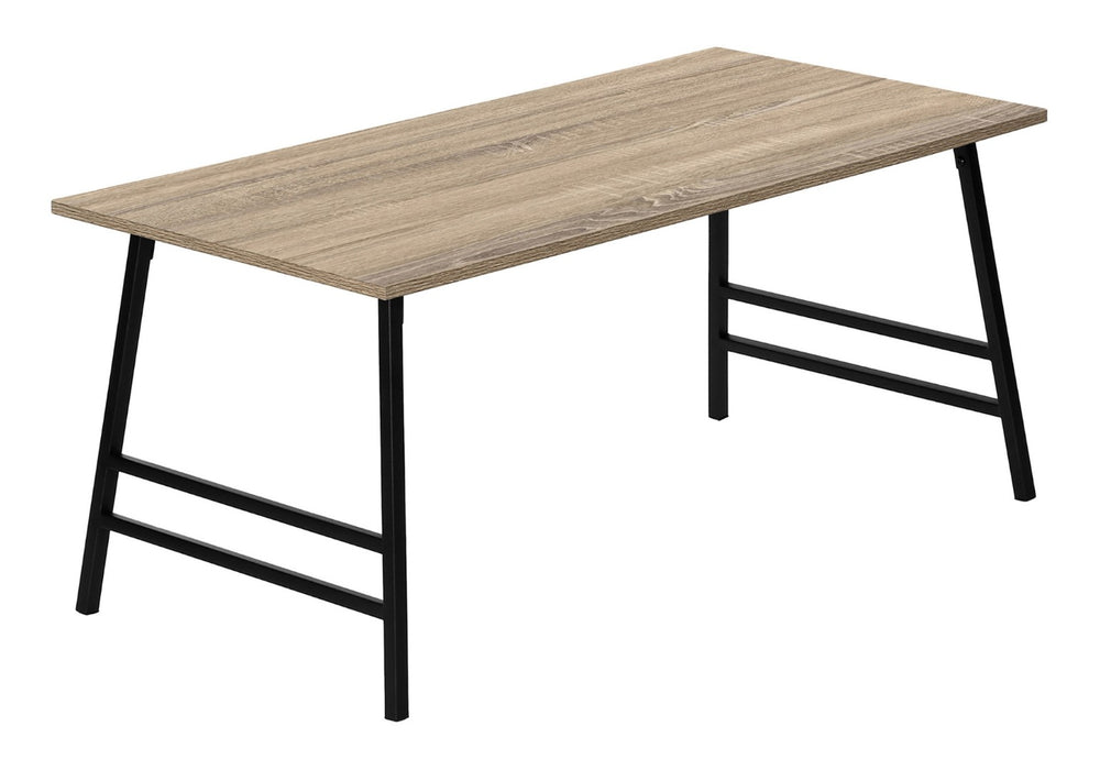 HomeRoots 40" Taupe and Black Metal Coffee Table – Modern Rectangular Centerpiece for Elegant Living Rooms 489942