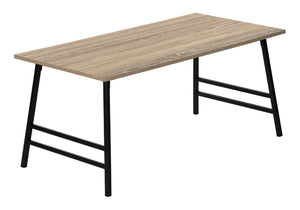 HomeRoots 40" Taupe and Black Metal Coffee Table – Modern Rectangular Centerpiece for Elegant Living Rooms 489942