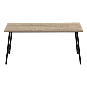 HomeRoots 40" Taupe and Black Metal Coffee Table – Modern Rectangular Centerpiece for Elegant Living Rooms 489942