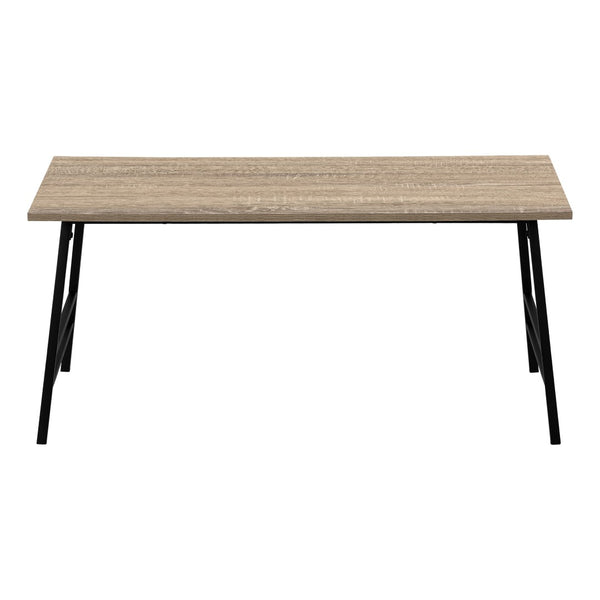 HomeRoots 40" Taupe and Black Metal Coffee Table – Modern Rectangular Centerpiece for Elegant Living Rooms 489942