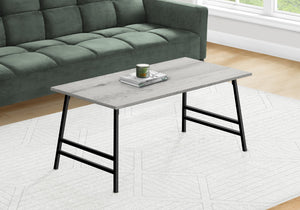 HomeRoots 40" Gray and Black Metal Coffee Table - Modern Eucalyptus-Inspired Design for Stylish Living Rooms 489943