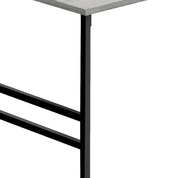 HomeRoots 40" Gray and Black Metal Coffee Table - Modern Eucalyptus-Inspired Design for Stylish Living Rooms 489943