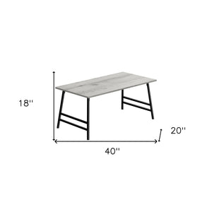 Homeroots 40" Gray And Black Metal Coffee Table   489943