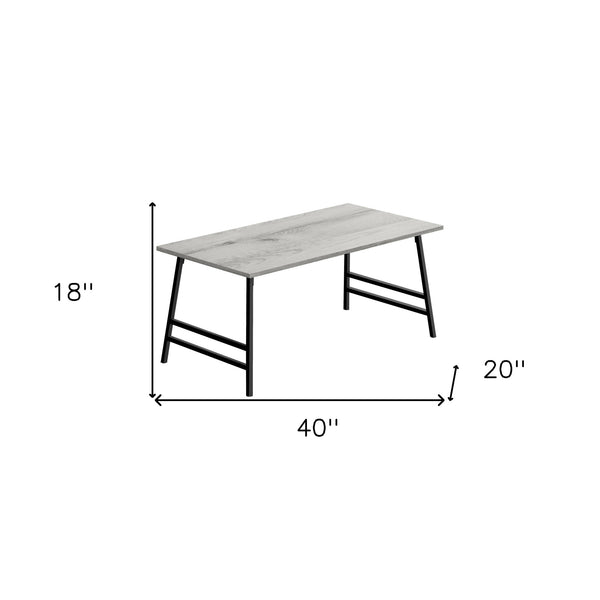 Homeroots 40" Gray And Black Metal Coffee Table   489943
