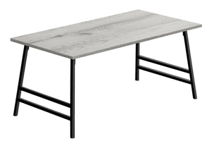 HomeRoots 40" Gray and Black Metal Coffee Table - Modern Eucalyptus-Inspired Design for Stylish Living Rooms 489943