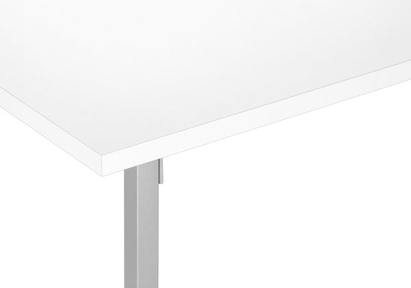 HomeRoots 40" Modern White and Silver Coffee Table – Stylish Rectangular Centerpiece for Any Living Space 489944