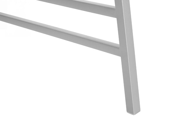 HomeRoots 40" Modern White and Silver Coffee Table – Stylish Rectangular Centerpiece for Any Living Space 489944