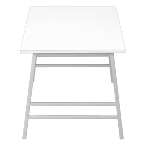 Homeroots 40" White And Silver Wood And Metal Coffee Table   489944