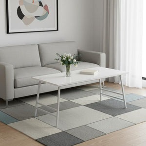 HomeRoots 40" Modern White and Silver Coffee Table – Stylish Rectangular Centerpiece for Any Living Space 489944