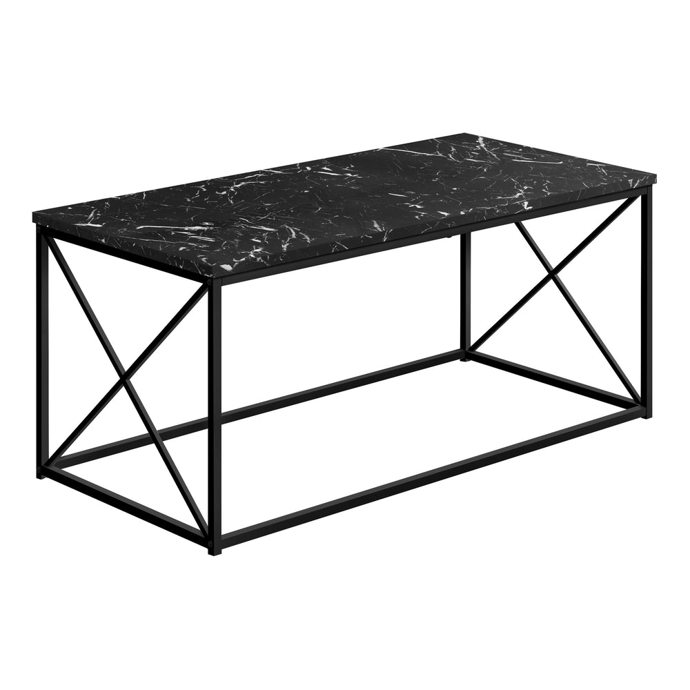 Homeroots 41" Black Wood And Metal Coffee Table   489946