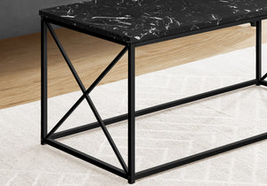 Homeroots 41" Black Wood And Metal Coffee Table   489946