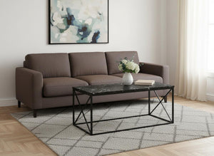 HomeRoots 41" Black Wood and Metal Coffee Table - Modern Rectangular Design for Stylish Living Room Décor 489946