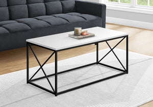 Homeroots 41" White Wood And Metal Coffee Table   489948