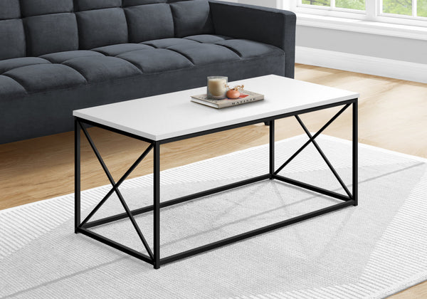 Homeroots 41" White Wood And Metal Coffee Table   489948