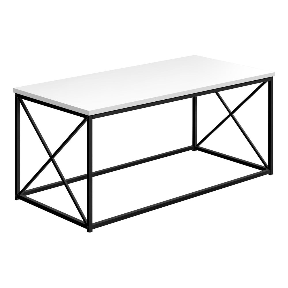 Homeroots 41" White Wood And Metal Coffee Table   489948