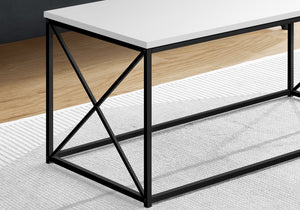 Homeroots 41" White Wood And Metal Coffee Table   489948