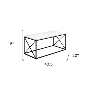 Homeroots 41" White Wood And Metal Coffee Table   489948