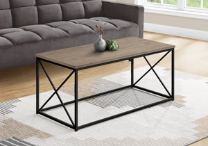 HomeRoots 41" Taupe and Black Metal Coffee Table - Stylish Rectangular Design for Modern Living Spaces & Offices 489949