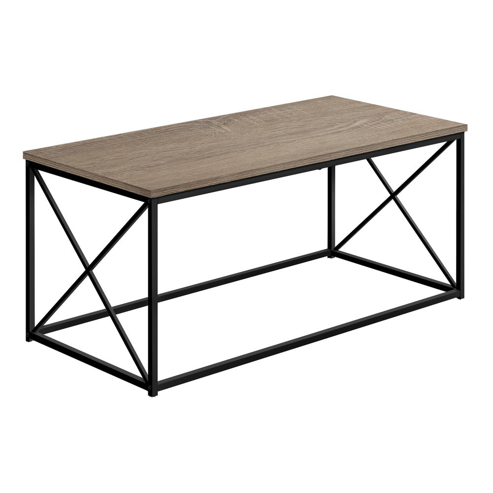 Homeroots 41" Taupe And Black Metal Coffee Table   489949