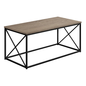 Homeroots 41" Taupe And Black Metal Coffee Table   489949