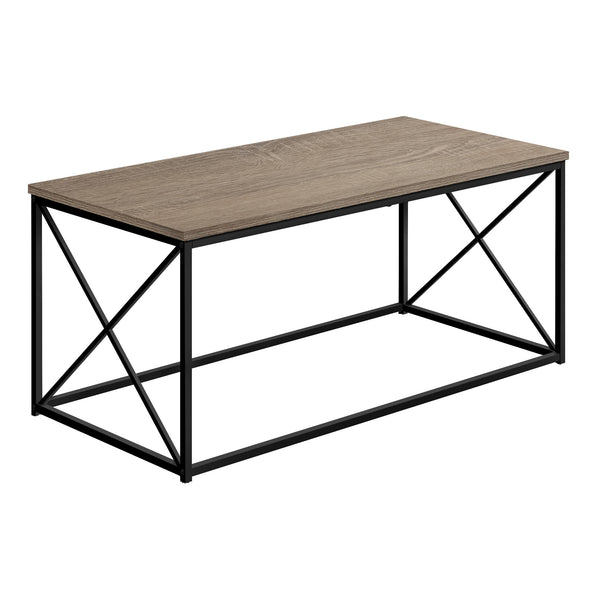 Homeroots 41" Taupe And Black Metal Coffee Table   489949