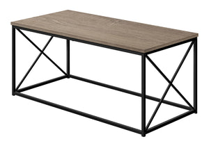 HomeRoots 41" Taupe and Black Metal Coffee Table - Stylish Rectangular Design for Modern Living Spaces & Offices 489949