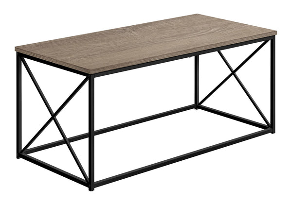 HomeRoots 41" Taupe and Black Metal Coffee Table - Stylish Rectangular Design for Modern Living Spaces & Offices 489949