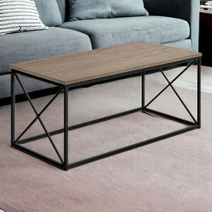 Homeroots 41" Taupe And Black Metal Coffee Table   489949