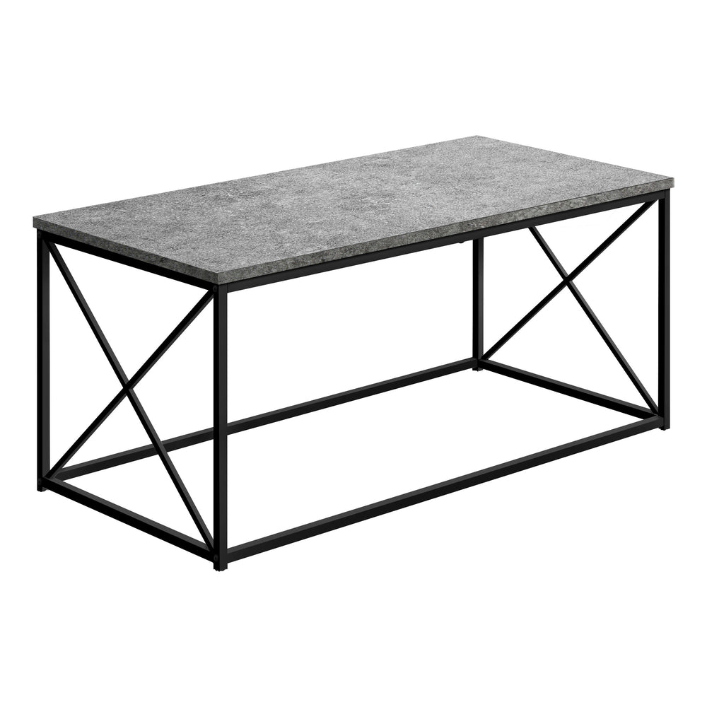 Homeroots 41" Gray And Black Wood And Metal Coffee Table   489951