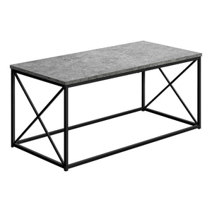 Homeroots 41" Gray And Black Wood And Metal Coffee Table   489951