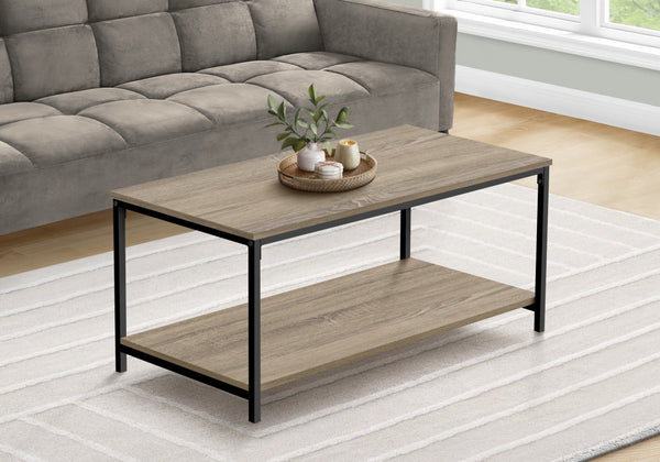 Homeroots 40" Taupe And Black Metal Coffee Table   489952
