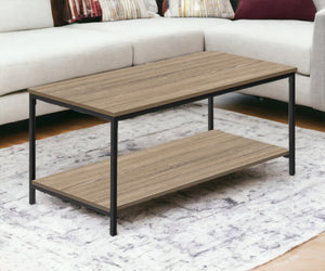 Homeroots 40" Taupe And Black Metal Coffee Table   489952