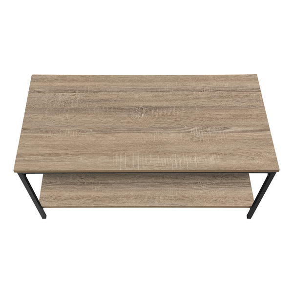 Homeroots 40" Taupe And Black Metal Coffee Table   489952