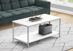 Homeroots 40" White And Silver Metal Coffee Table   489954