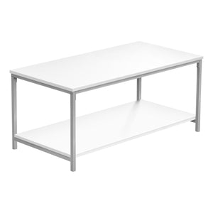 Homeroots 40" White And Silver Metal Coffee Table   489954