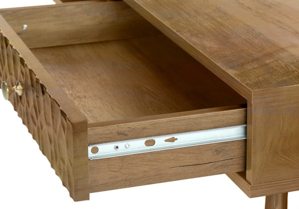 HomeRoots 44" Timeless Solid Wood Coffee Table with Drawer and Shelf - Elegant Storage for Modern Spaces 489955