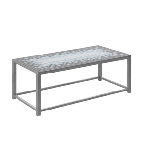 Homeroots 42" Gray Metal Coffee Table   489956