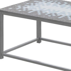 HomeRoots 42" Modern Gray Metal Coffee Table - Sleek Industrial Design for Minimalist Living Spaces, Easy Assembly! 489956