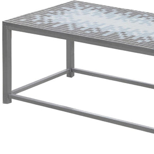 HomeRoots 42" Modern Gray Metal Coffee Table - Sleek Industrial Design for Minimalist Living Spaces, Easy Assembly! 489956