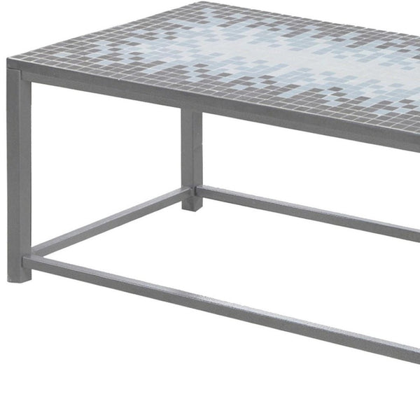 HomeRoots 42" Modern Gray Metal Coffee Table - Sleek Industrial Design for Minimalist Living Spaces, Easy Assembly! 489956
