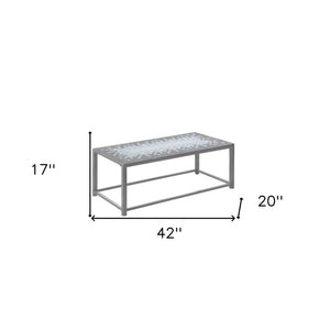 Homeroots 42" Gray Metal Coffee Table   489956
