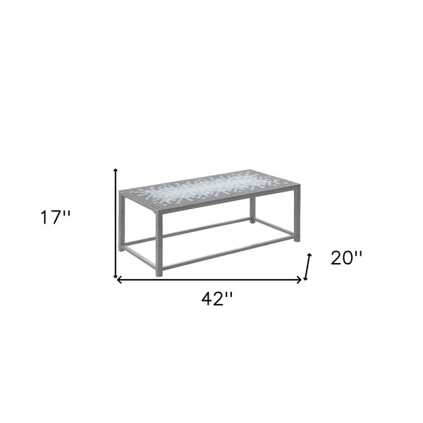Homeroots 42" Gray Metal Coffee Table   489956