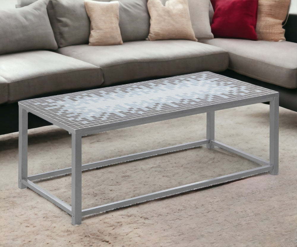 Homeroots 42" Gray Metal Coffee Table   489956