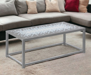 Homeroots 42" Gray Metal Coffee Table   489956