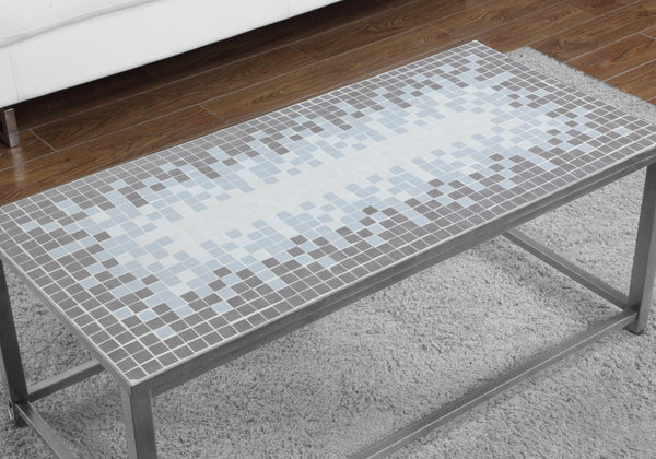 HomeRoots 42" Modern Gray Metal Coffee Table - Sleek Industrial Design for Minimalist Living Spaces, Easy Assembly! 489956