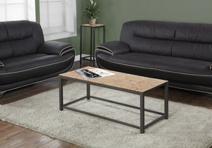 HomeRoots 42" Brown Metal Coffee Table - Modern Rectangular Design for Living Spaces, Durable & Stylish Decor 489957