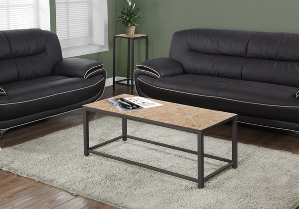 HomeRoots 42" Brown Metal Coffee Table - Modern Rectangular Design for Living Spaces, Durable & Stylish Decor 489957